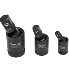 Подовжувачі карданні ударні YATO : квадрати- 1/2", 3/8", 1/4", 3 шт [10/60]