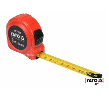 Рулетка YATO : L=3мx16 мм, со стальной лентой, нейлоновым покрытием, двойной блокировкой [12/120]