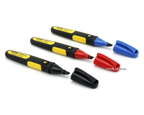 Набор маркеров STANLEY "FatMax" со стойкими чернилами (черный, черв. синий), кпл.