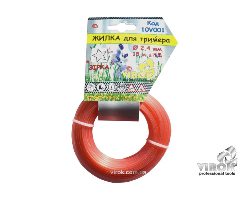 Жилка для тримера "ЗІРКА" TM VIROK : Ø= 2.4 мм, l= 15 м