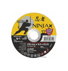 Диск шліфувальний по металу NINJA : тип 27, Ø= 230 х 22.23 мм, t= 6,0 мм (10шт/уп)