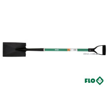 Лопата штыковая FLO прямая: 17.5 x 27 x 120 см, стальная основа, стекловолоконная ручка [6]