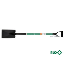 Лопата штикова FLO пряма : 17.5 x 27 x 120 см, сталева основа, скловолоконна ручка [6]