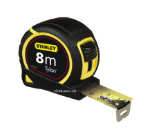 Рулетка STANLEY "Tylon" : 8 м х 25 мм. ергономічний корпус пластик + еластомер, Tylon покриття