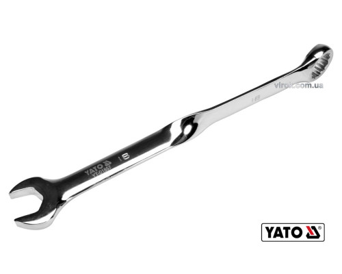 Ключ рожково-накидный, витый 90° YATO : М= 18 x 245 мм, Cr-V (DW)