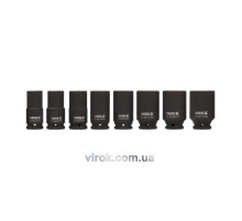 Набір головок торцевих ударних YATO : подовжені, квадрат 3/4", M22-41 мм, L= 90 мм, 8 шт. [4]