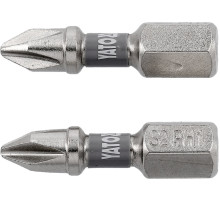 Отверточная насадка YATO PH1 х 25мм. HEX 1/4", покрытая никелем, 2шт.[10]