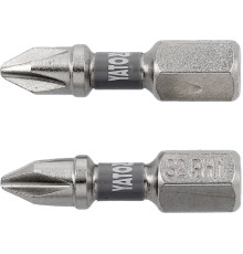 Насадка викруткова YATO PH1 х 25мм. HEX 1/4", покрита нікелем, 2шт.[10]