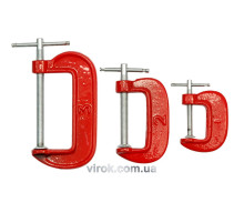 Струбцина VOREL. Набір, тип-G 3шт. (25, 50,75мм) [12/48]