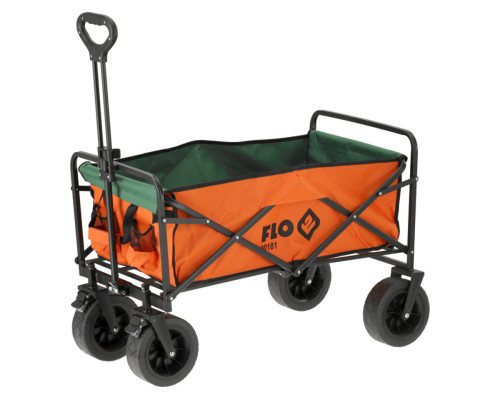 Візок присадибний розкладний на 4 колесах FLO з поворот важілем, ємність- 79х 44х 26см, навант 100кг
