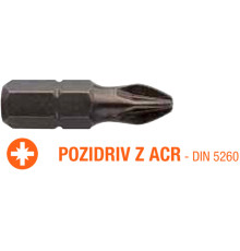 Насадка викруткова USH Industry : Pozidriv ACR PZ2 x 25 мм (з зубцями) Уп. 5 шт.
