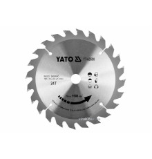 Диск пиляльний победітовий по дереву YATO: 165x16x2.2x1.5 мм, 24 зубці, R.P.M до 9500 1/хв [25/50]