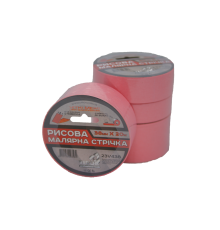 Малярна стрічка рисова VIROK  38мм х 20 м. (Гідростійка/ ідеальний край для фарбування). рожева [63]