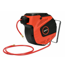 Шланг пневматичний ПВХ на котушці YATO з швидкоз'єдн. наконеч-ми 1/4", Ø=6,5 мм, тиск- 20Bar, l= 14м