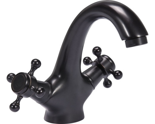 Змішувач води FALA для умивальника "RETRO BLACK 1" з 2-ма вентлями [12]