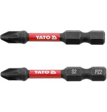 Насадка викруткова ударна YATO PZ2 х 50 мм. HEX 1/4", 2 шт.[10]