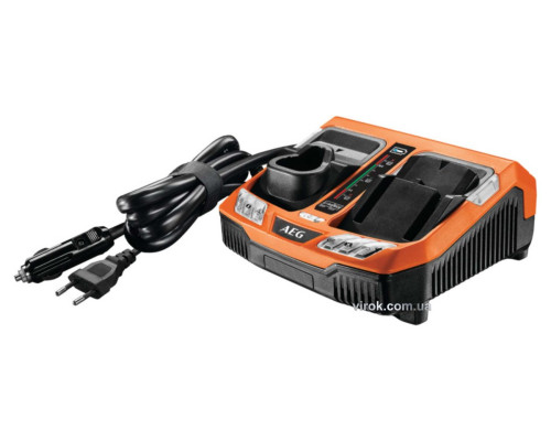 Зарядний пристрій AEG з 2 портами 12/18В з від мережі- 230 В і авто. мережі- 12 В (BLK1218) DW