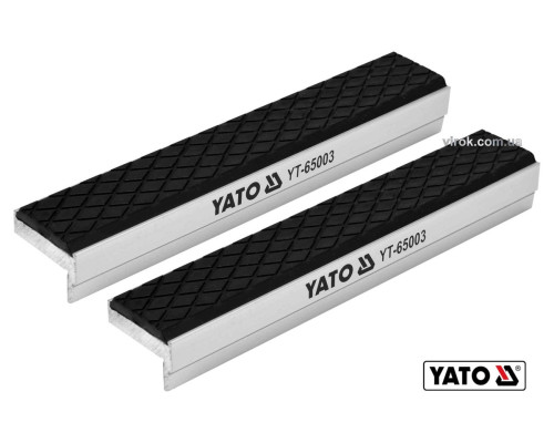 Губки змінні до лещат м'які YATO: 150 х 30 х 10 мм, алюмінієві з гумою [20/60]