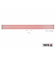 Протягувачі кабелів скловолокнисті YATO: 10шт x1м, гнучкий подовжувач,гачок 2 наконечника, 14шт [12]