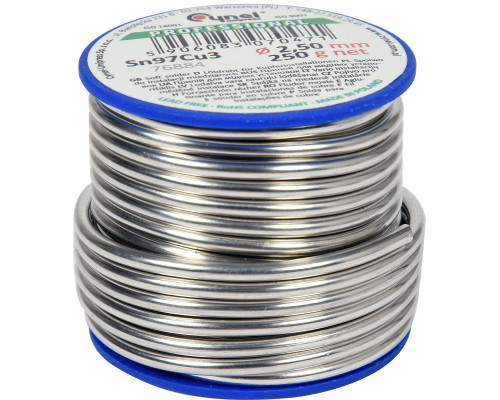 Припой для пайки меди CYNEL: Ø 2.5 мм, проволочный на катушке m=250 г [50]