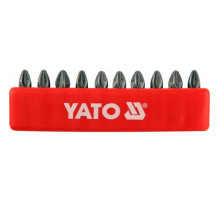 Набір насадок викруткових YATO : "Pozidriv" РZ2 x 25 мм. HEX 1/4" 10 шт. [25/200]