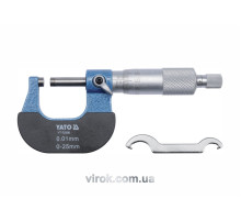 Микрометр YATO с точностью 0.01 мм в диапазоне 0 – 25 мм [100]