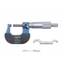 Мікрометр YATO з точністю 0.01 мм в діапазоні 0 - 25 мм [100]