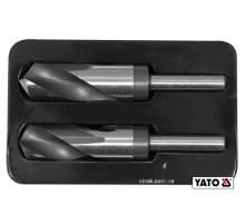 Набір свердл по металу YATO: HSS 4241, Ø26-28мм, L=75/150мм, до нержав. і конструкц.сталі, 2 шт [10]