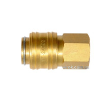 Швидкознімне латунне з'єднання пневматичне YATO, Ø= 1/4" і внутр. різьбове Ø= 1/4" [50/100]