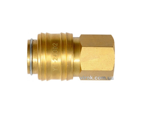 Швидкознімне латунне з'єднання пневматичне YATO, Ø= 1/4" і внутр. різьбове Ø= 1/4" [50/100]