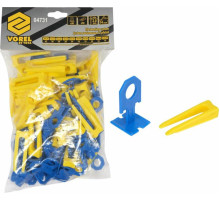 Кліпси і клини для викладання керамічної плитки VOREL : 2 мм, t≤ 14 мм. 50 + 50 шт. [15/360]