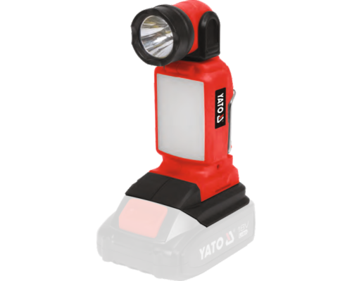 Ліхтар акумуляторний COB і SMD-діод. YATO 18В 2.5/1.2 Вт,250/100 Lm,оберт- 90°/180°(БЕЗ АКУМУЛЯТОРА)