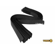 Хомут-липучка для кабеля VOREL: 25 x 450 мм, чорний, нейлон + поліестер + поліуретан, 10 шт [50/100]