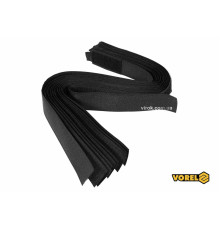 Хомут-липучка для кабеля VOREL: 25 x 450 мм, чорний, нейлон + поліестер + поліуретан, 10 шт [50/100]