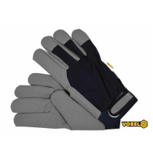 Рукавиці робочі VOREL : бавовна + екошкіра, розмір 10 [10/120]