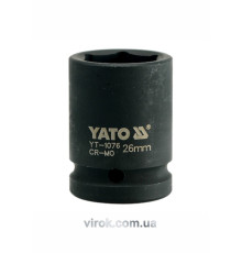 Головка торцева ударна 6-гранна YATO : квадрат 3/4", М= 26 мм, L= 50 мм [16/64]