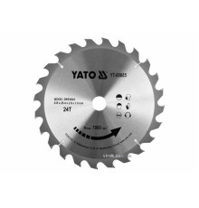 Диск пиляльний победітовий по дереву YATO: 235x25.4x2.8x1.8 мм, 24 зубці, R.P.M до 7000 1/хв [10/20]