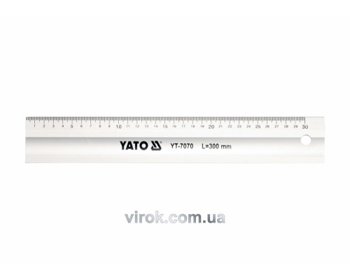Лінійка алюмінієва YATO : L= 300 мм [25/100]
