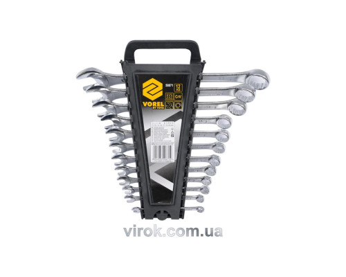 Ключі ріжково - накидні VOREL, М 6-22 мм, Набір 12 шт. [2/20]