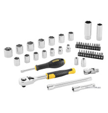Набор головок торцевых и отверточных насадок STANLEY : 3/8", с инструментами, в футляре, 45 шт.