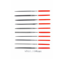 Надфілі YATO : L= 180/85 мм, b= 5 мм. Набір 10 шт. [25/50]