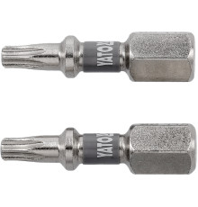 Насадка викруткова YATO TORX T15 х 25 мм. HEX 1/4", покрита нікелем, 2 шт.[10]