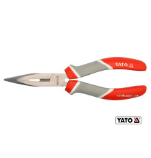 Тонкогубці нікельовані зігнуті YATO : L= 160 мм [6/60]