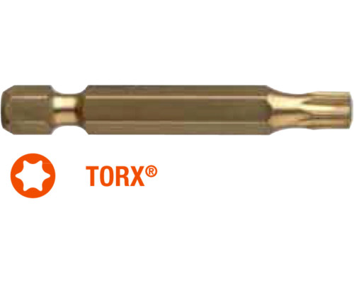 Насадка отверточная USH ISOTIN: TORX T10 x 50 мм Torsion. титановая удлиненная, Уп. 10 шт.
