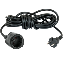 Удлинитель сетевой VIROK: l= 20 м, с 1 гнездом без заземления, черный (садовый)