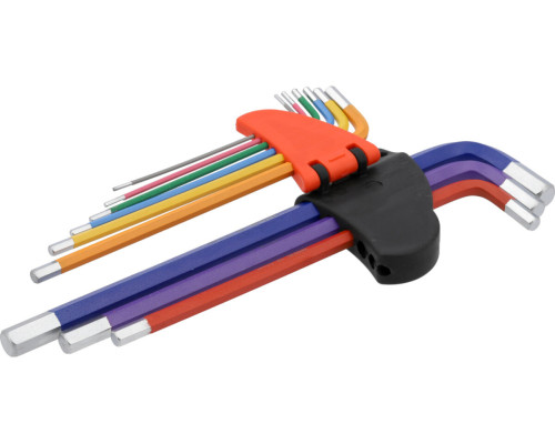 Ключі шестигранні YATO : М1.5-10 мм, Г-подібні, 2-сторонні, l= 97- 225 мм, 9 шт. [10/50]