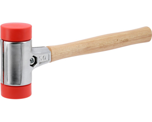 Молоток по бруківці YATO обух з високопружного ПЕ m= 1390 г Ø= 60 мм, дерев'яна ручка, заг l= 430 мм