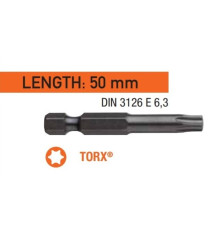 Насадка викруткова USH Industry "тонке жало" TORX T27 x 50 мм. подовжена Уп. 10 шт.