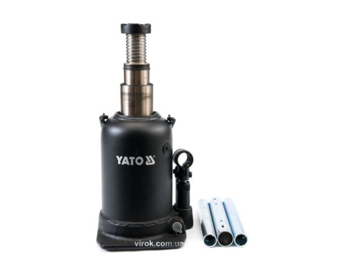 Домкрат гідравлічний стовбцевий YATO : 12 т, H = 230 - 593 мм, подвійний шток [1]