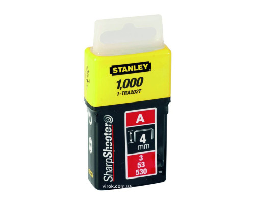 Скоба для степлера STANLEY "Light Duty" тип "А", h= 4 мм, 1000 шт.